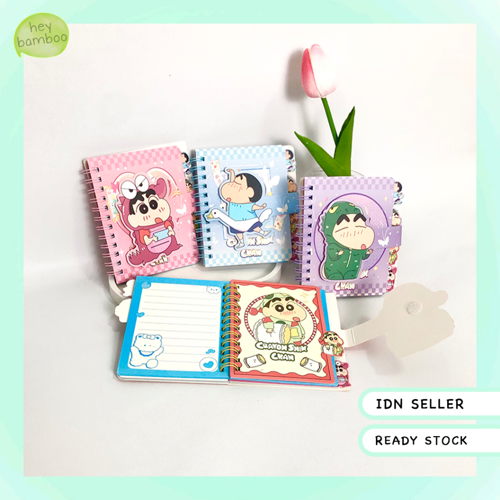 

notebook / buku catatan - crayon shinchan buku catatan kecil ukuran (A7) dengan pembatas lucu & cute