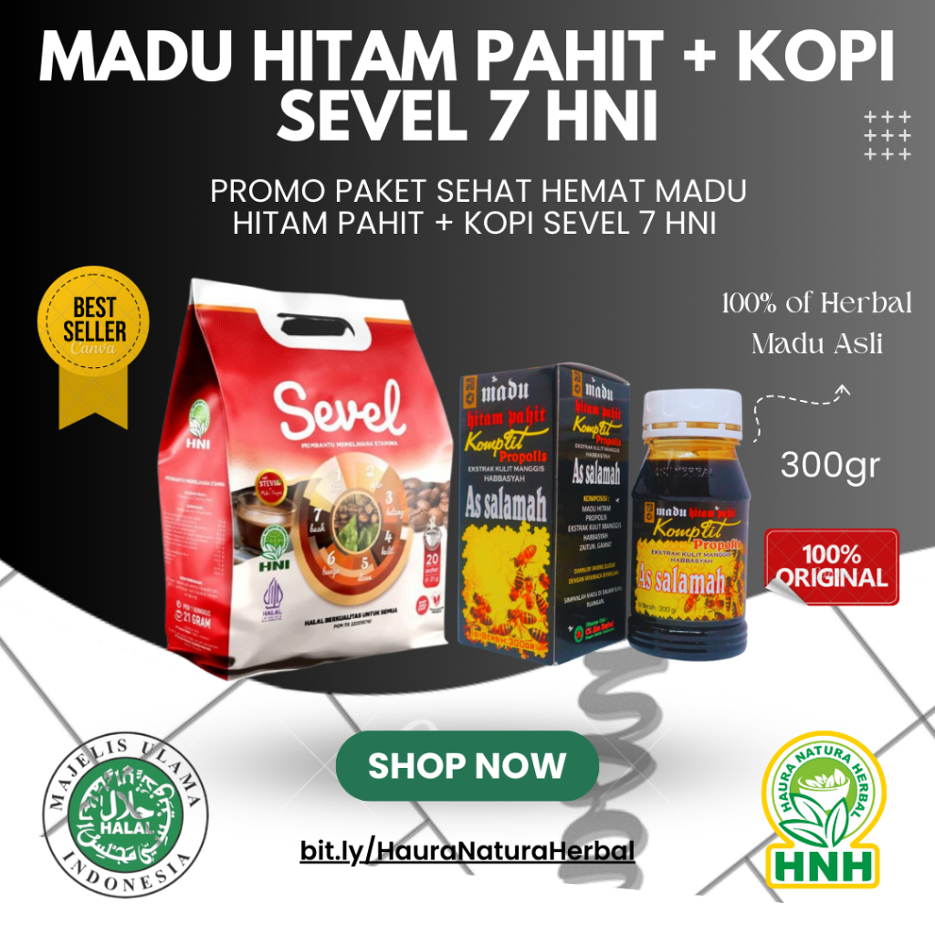 

Kopi Sevel 7 HNI + Madu Hitam Pahit - Paket Sehat Hemat