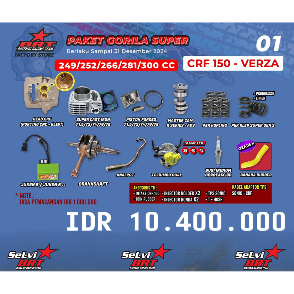 PAKET TRABAS BLOK CAST IRON SET PISTON 71.5 72 74 76 78 MASTER CAM NOKEN AS PER KOPLING PER KLEP ECU