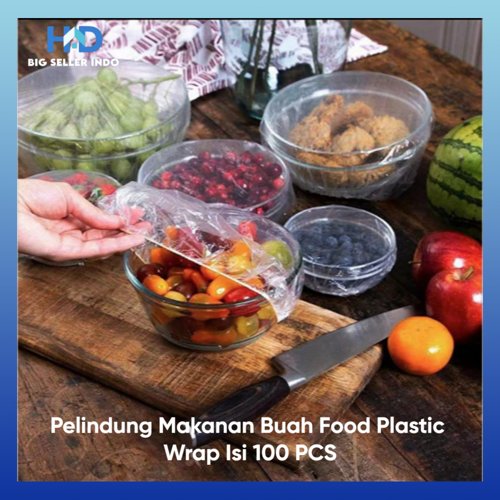 BS Plastik Penutup Makanan Plastik Karet Wrap karet Plastik Penutup Pelindung Makanan Buah Food Plas