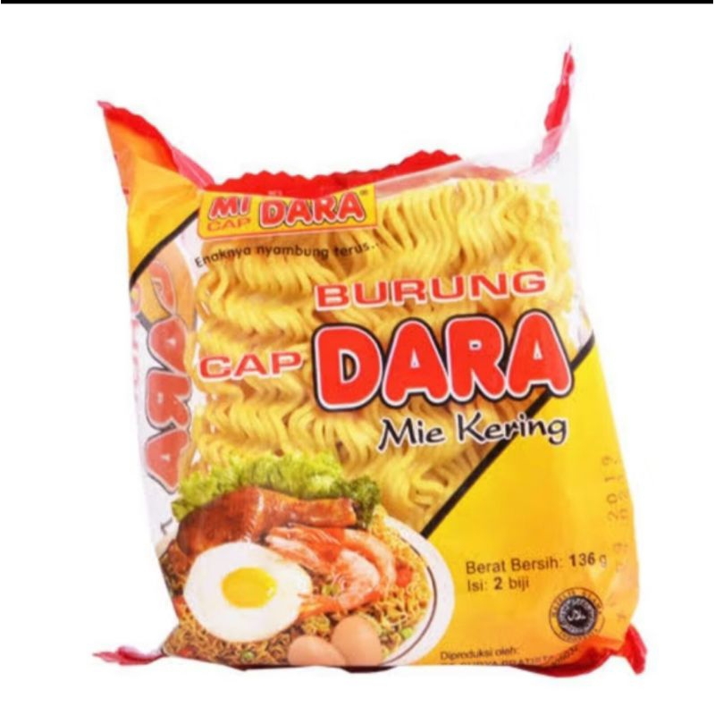 

Mie Burung Dara 136g mie kering bulat mirah