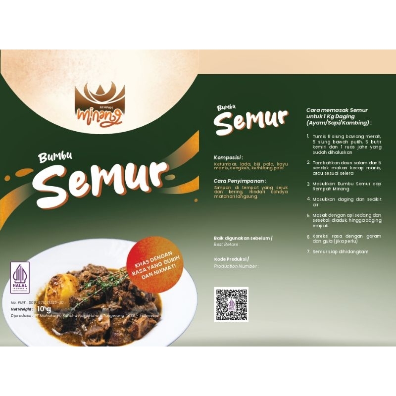 

Bumbu Semur Cap Rempah Minang 10gr