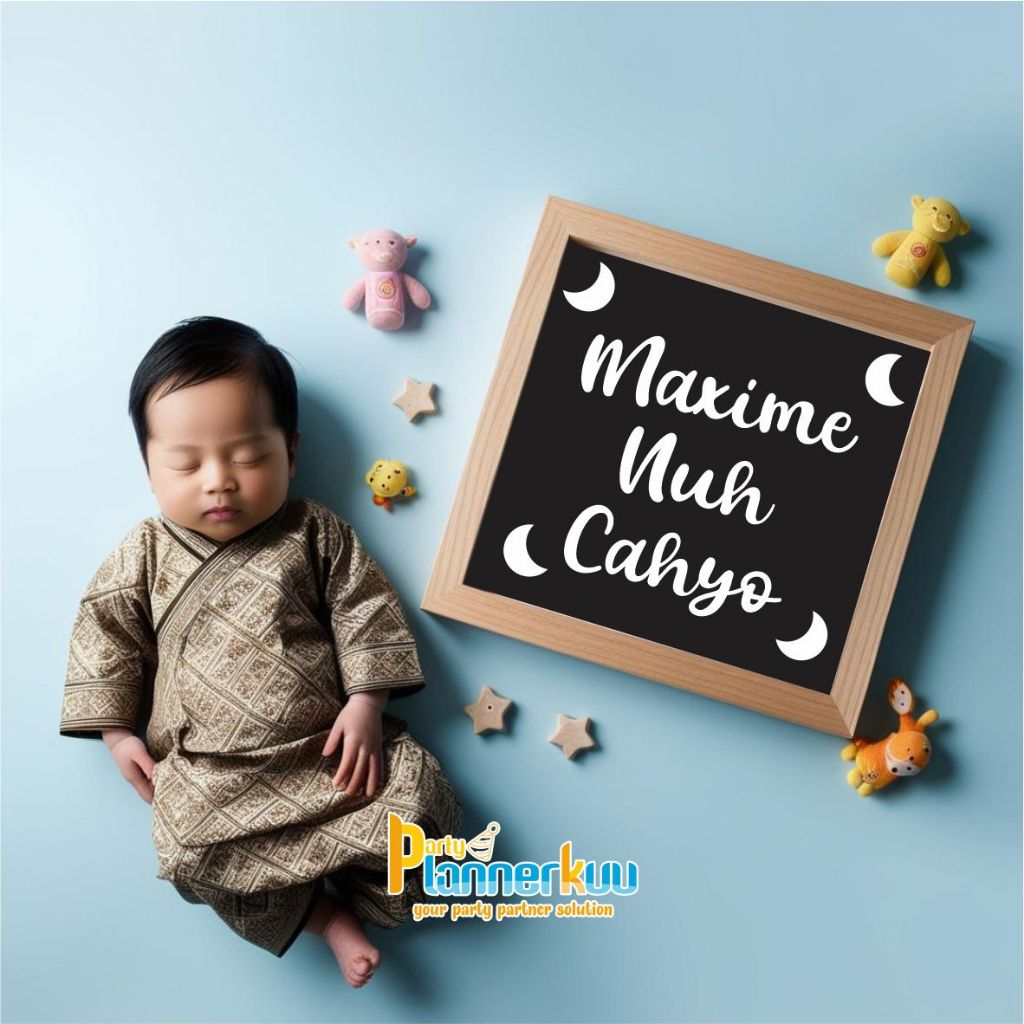 Hiasan Dinding Nama Bayi Baby Spa Custom Frame Jati Belanda