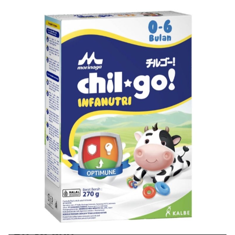 

Morinaga Chil-Go Infanutri Susu Bubuk Formula Bayi usia 0-6 Bulan kemasan 270 gram