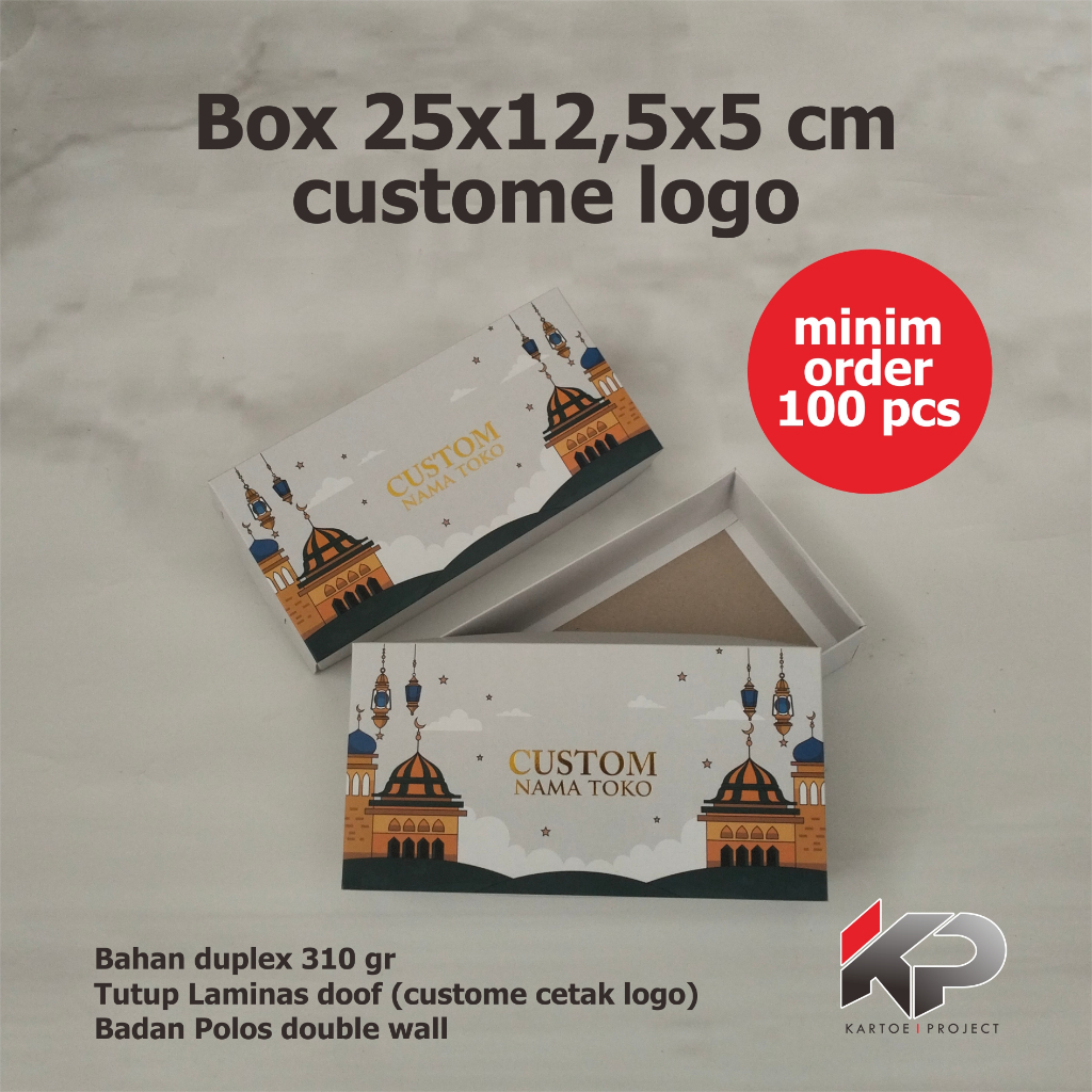 

BOX KUE 25X12,5X5 CM CUSTOME CETAK LOGO MINIM 100 pcs