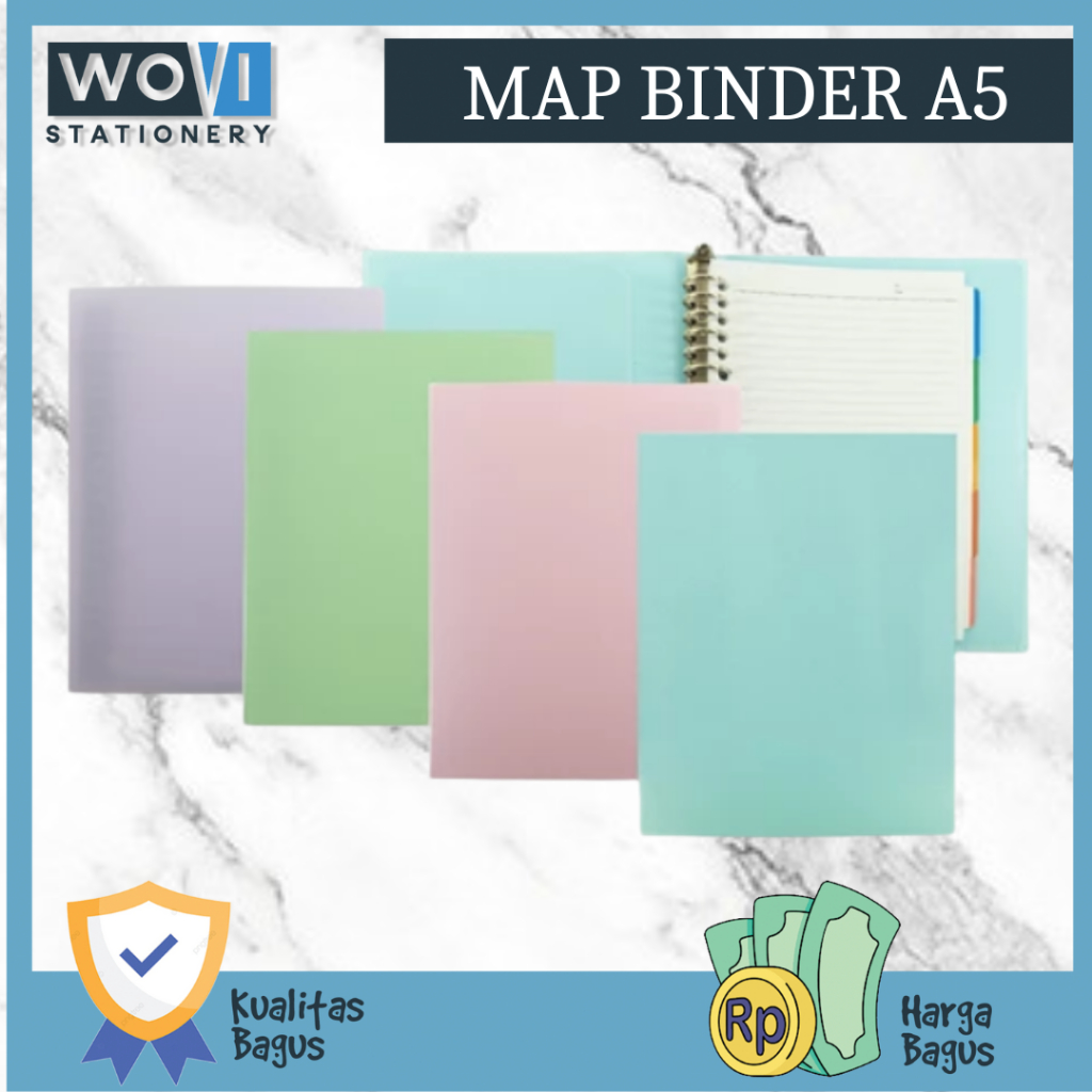

[WOVI STATIONERY] Map Binder A5 Imagination Joyko / Map Binder Polos A5 Warna Pastel Joyko [PCS]