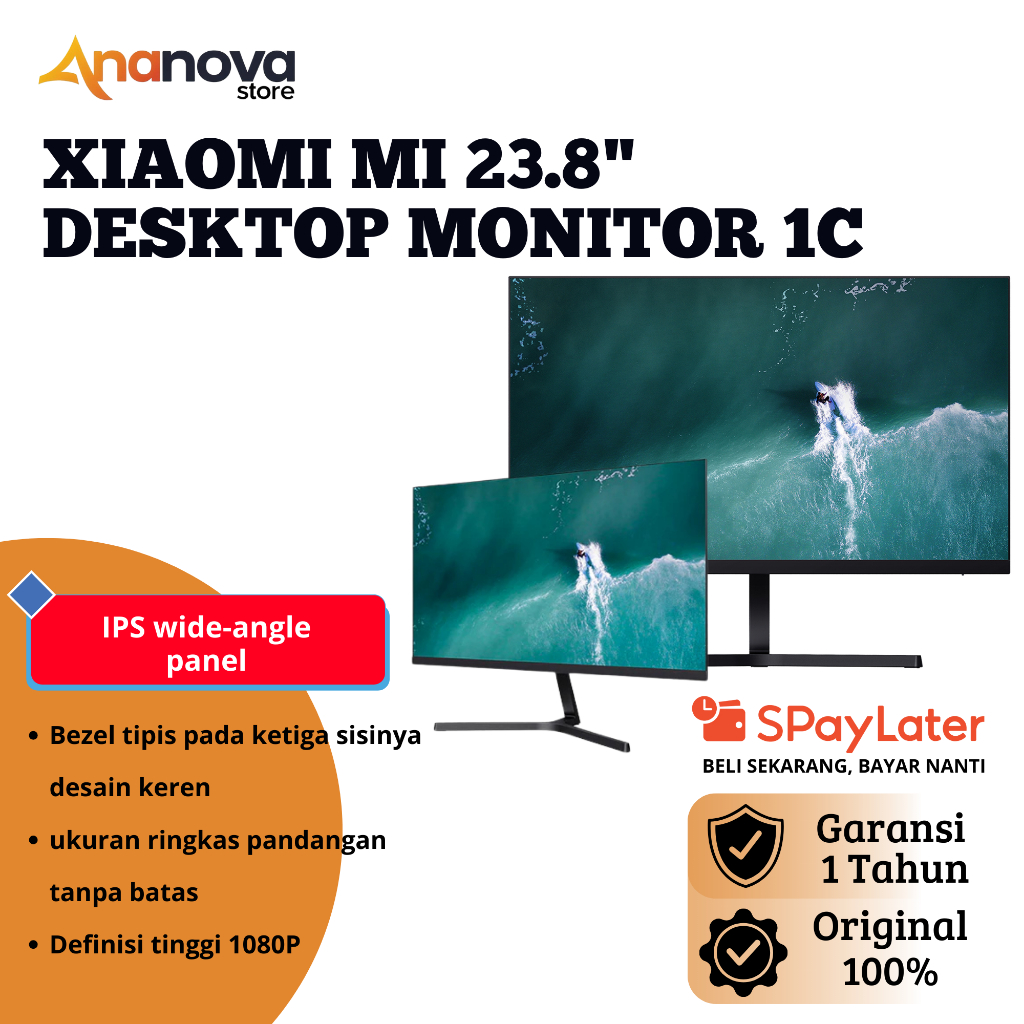 LED Monitor Xiaomi MI 1C 23.8" 60Hz FHD HDMI - MONITOR DESKTOP MI 1C