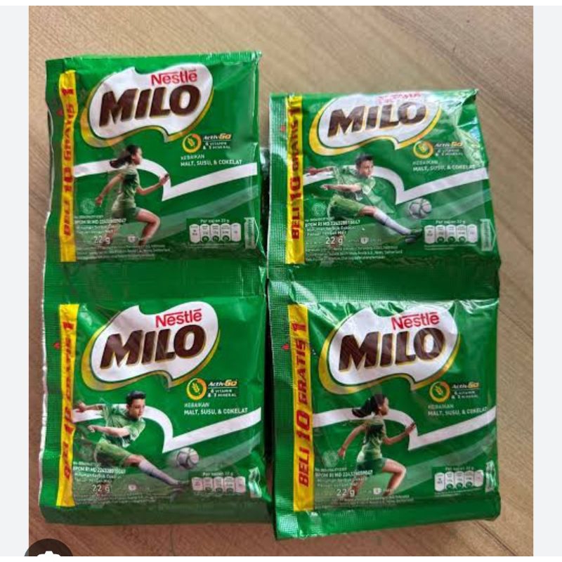 

susu bubuk MILO Active-Go Sachet 22gr/Milo 3 in 1 (10 sachet) susu anak