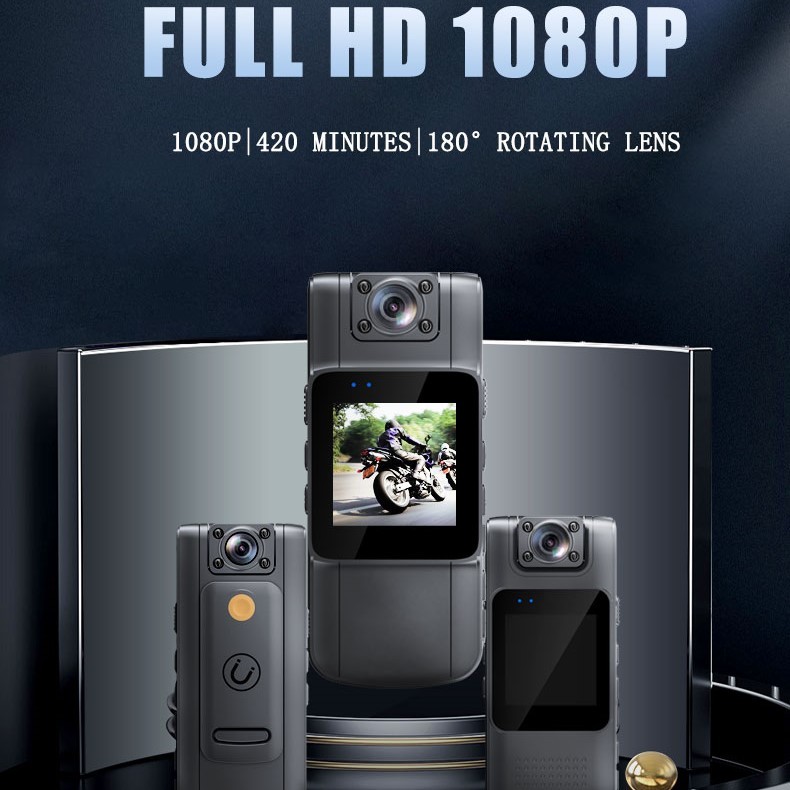 Body Cam Full HD 1080p Kamera Mini Saku Pengintai Wifi Rotation Lens Night View 1000mAh