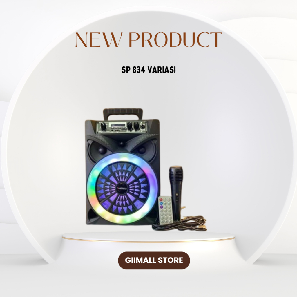 MKC KIMISO Speaker Bluetooth Karaoke Polytron Speaker QS 834 Bluetooth  Portabel 8 Inch Kimiso Dan B