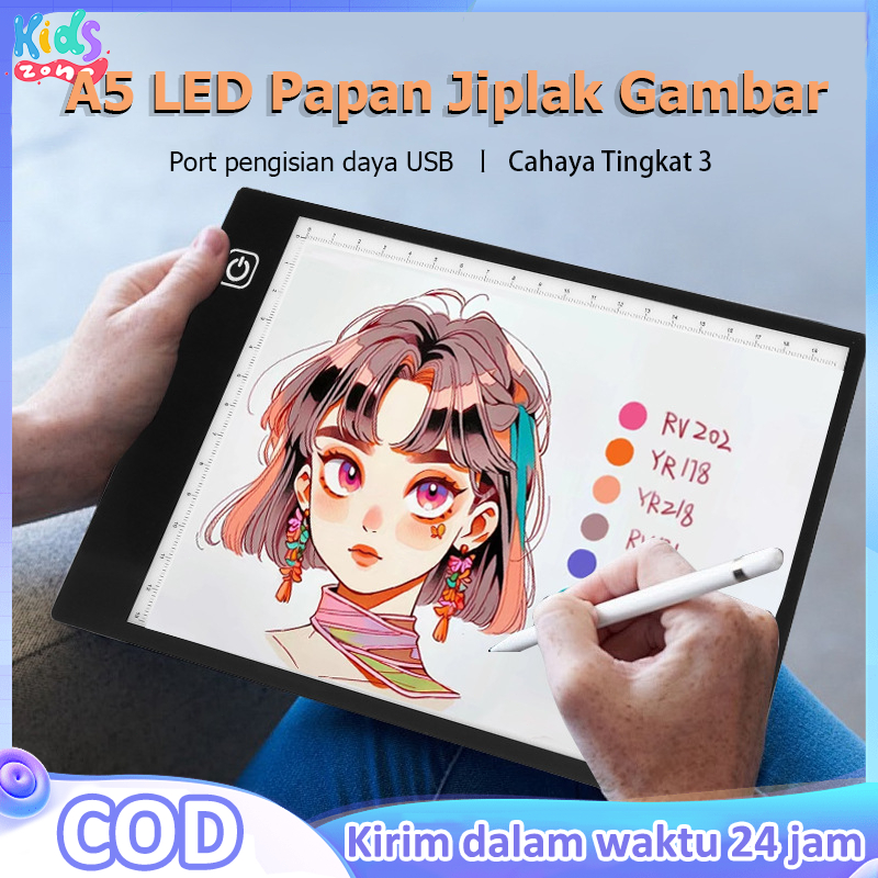 

A5 LED Drawing Tracing Board Stensil Board Papan Jiplak Gambar LED Anak & Dewasa Copy Board Papan LED Light Pad Ultra Slim