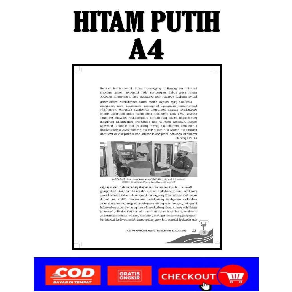 

Jasa print Cetak HvS A4 75gsm hitam putih murah