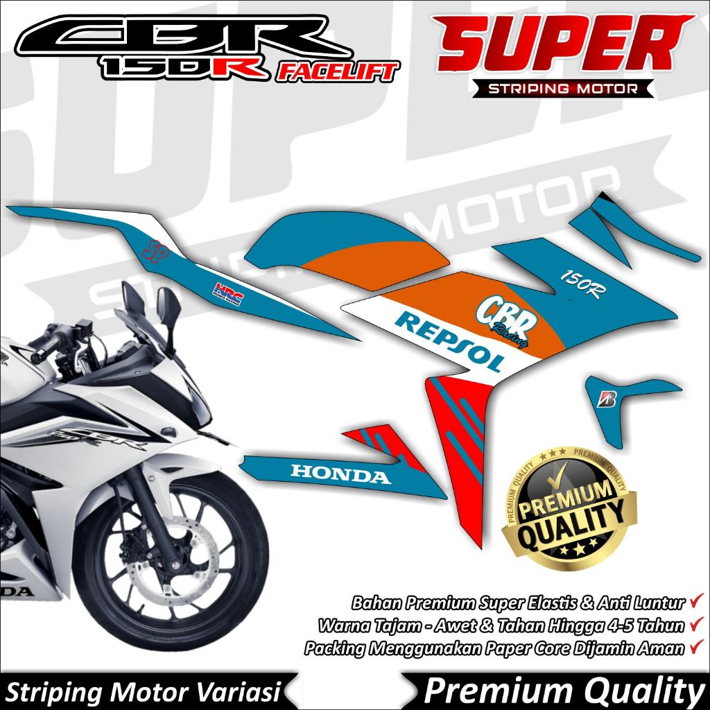 Stiker CBR 150r Facelift Anti Luntur keren Striping CBR 150r Facelift Striping Honda CBR 150r Faceli