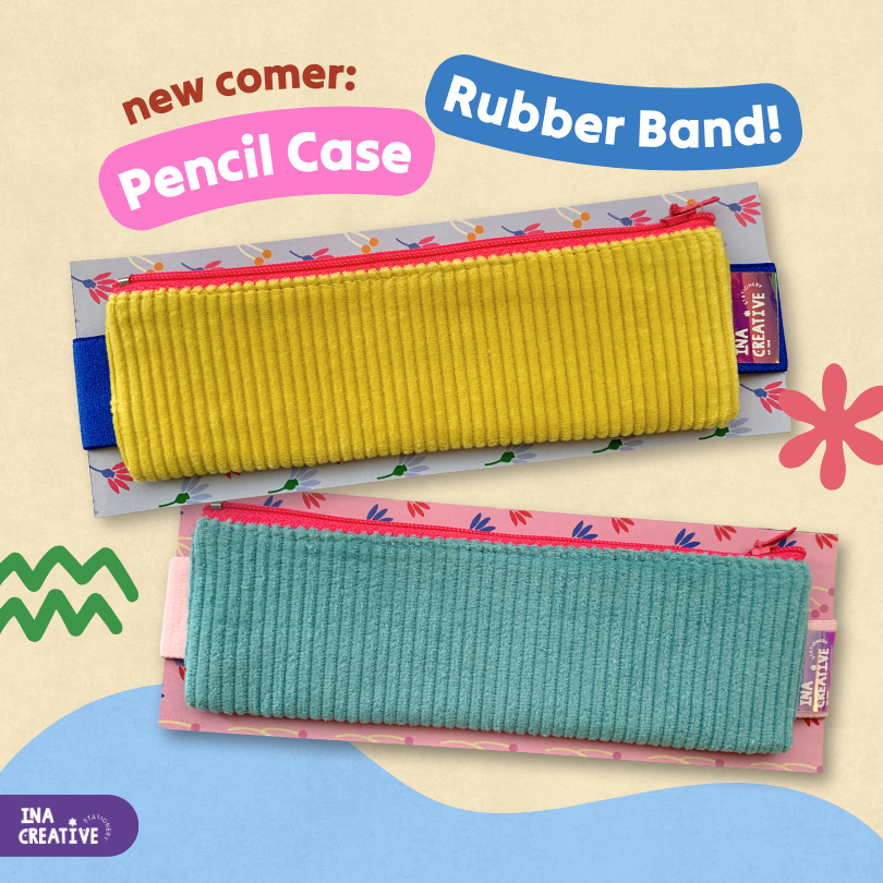 

Ina Creative Pencil Case Rubber Band Corduroy
