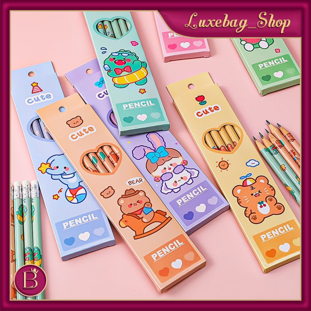 

LB - 6PCS / SET PENSIL TULIS MOTIF + PENGHAPUS / PENSIL SET LUCU S085