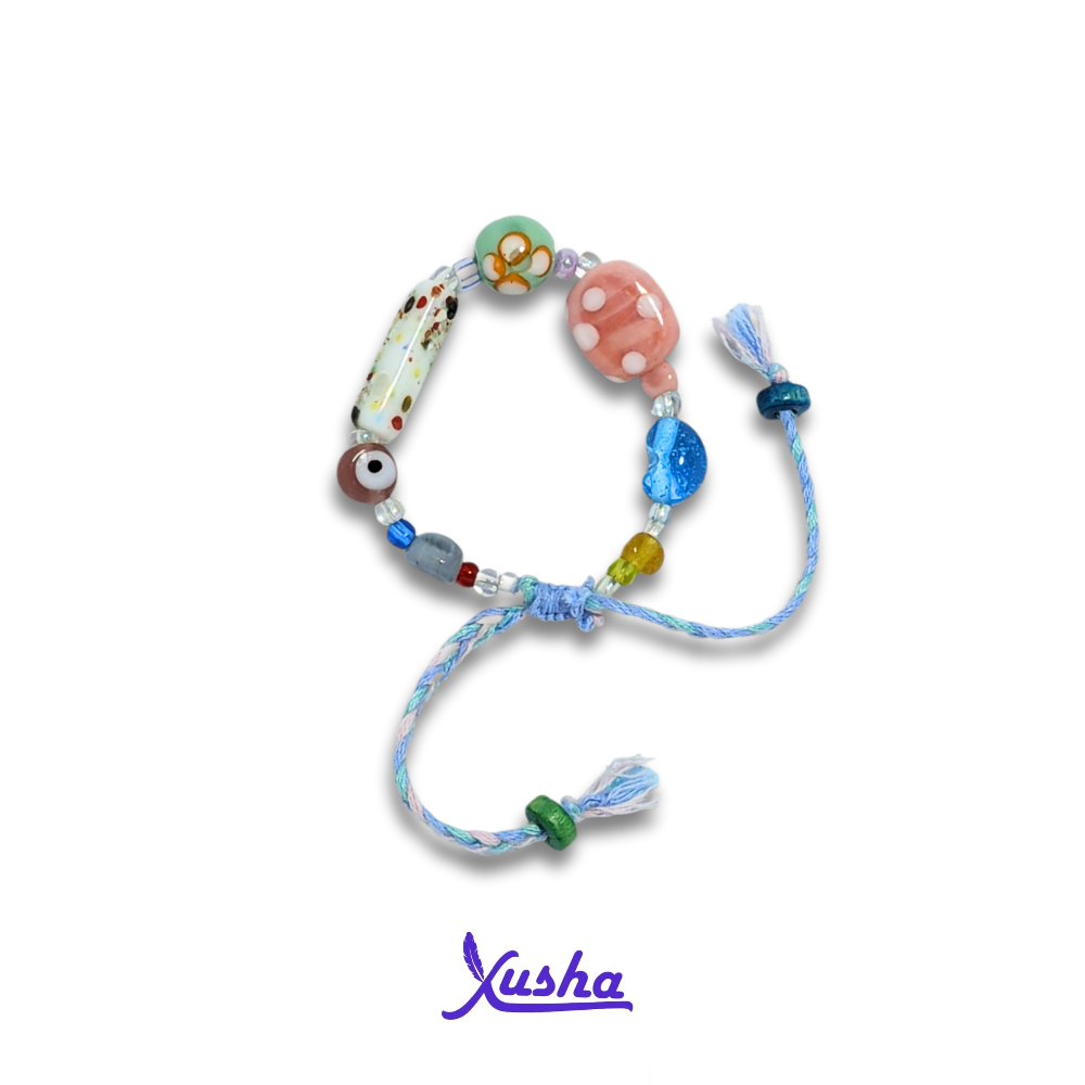 Xusha Candrima - Gelang Batu Besar Motif Mata dan Hati Aksesoris Wanita Pria Premium