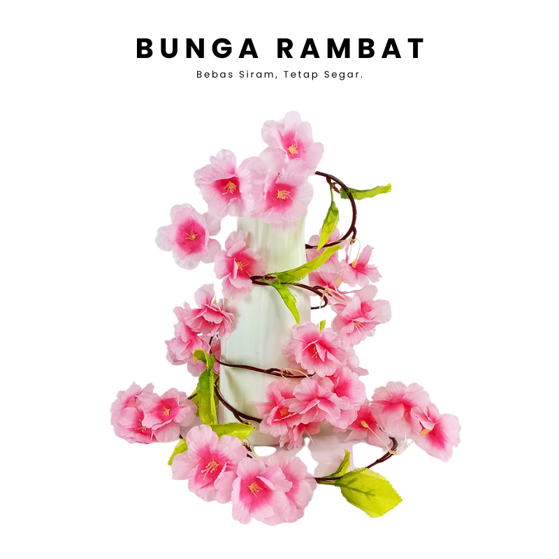 Bunga Rambat Sakura Plastik Estetik Dekor Dinding Gantung Cantik Anti Layu PBP66