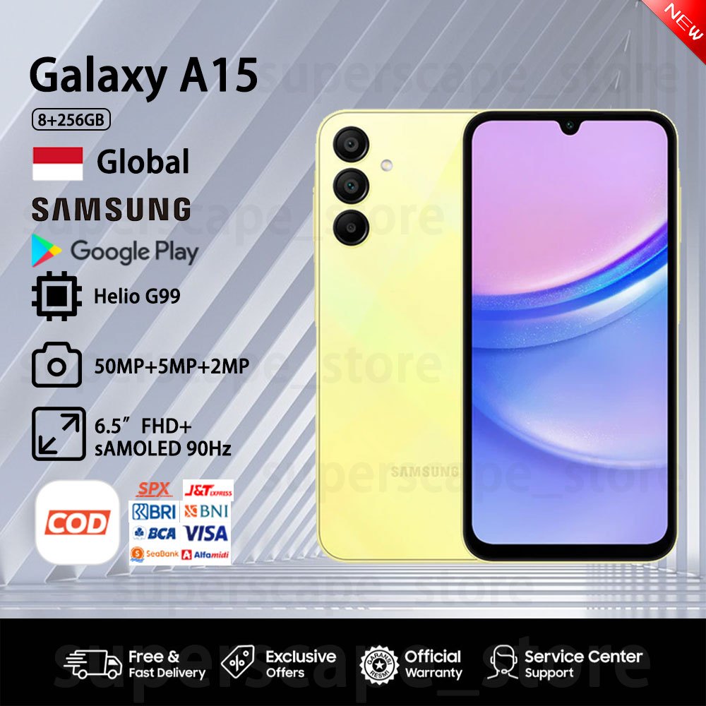 Samsung Galaxy A15 5G RAM 8GB/256GB Baru HP smartphone COD