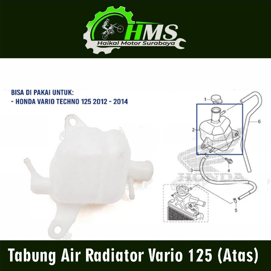 Tabung Air Radiator Vario 125 (Atas) - Tangki Cadangan Air Radiator Honda Vario Techno 125 KZR