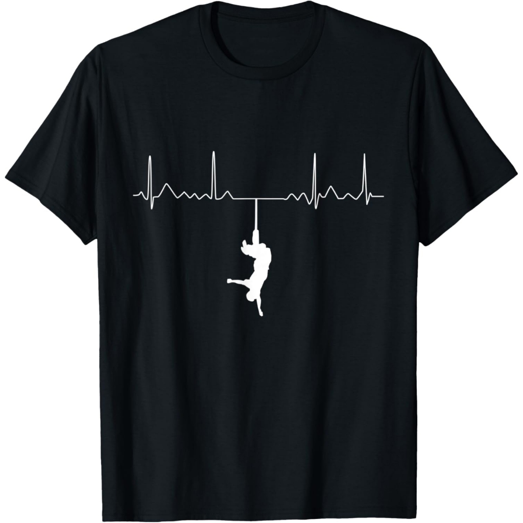 Bungee Jumping Heartbeat Lucu Bungee Jumpers Pulse T-Shirt
