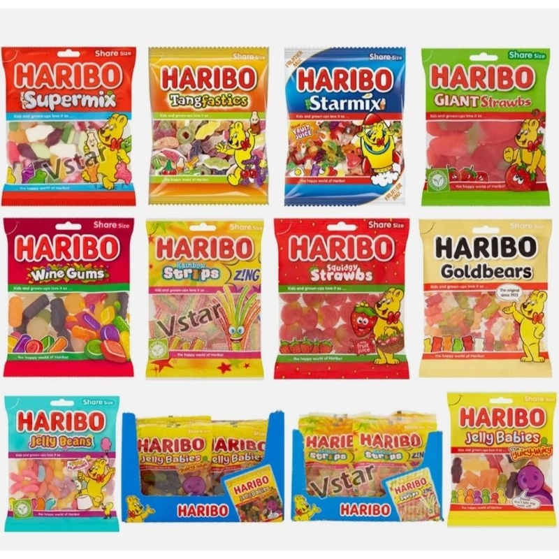 

Haribo Permen Jeli 80 g rasa Goldbears, Happy-Cola, Starmix