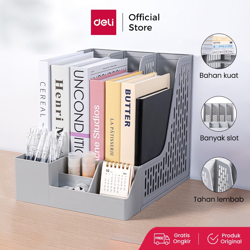 Deli Rak Buku Sekat Tempat Buku Desktop Organizer File Box File 984XBES