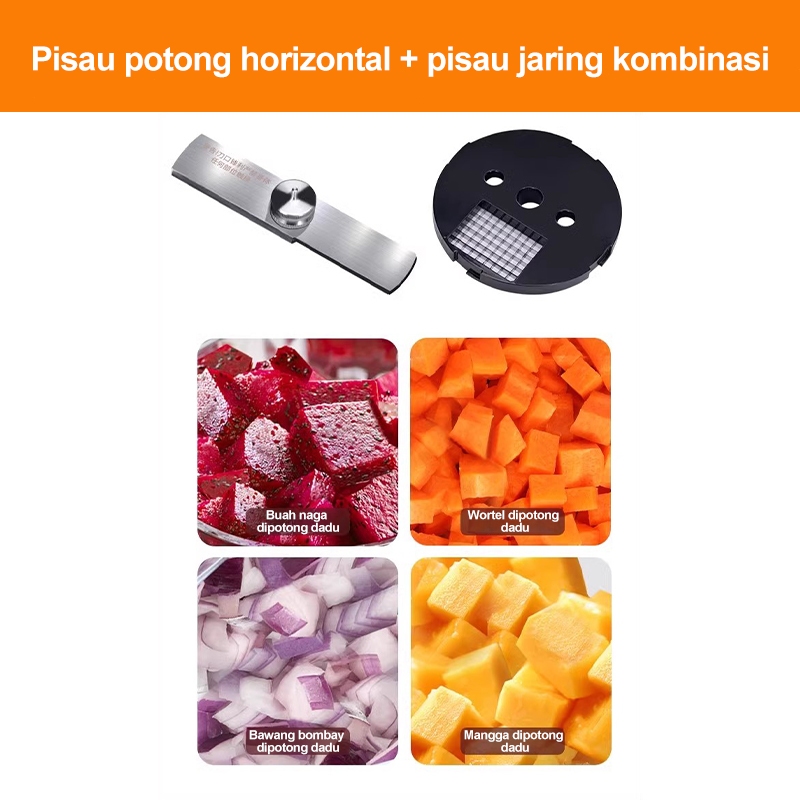 Mesin Potong Sayuran Multifungsi Listrik/Mesin Pemotong Dadu/Mesin Pemotong Kentang Wortel Dadu Alat