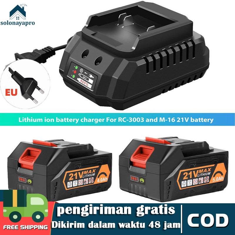 Charger Makita Lithium Bor 21V Charger Adaptor Casan Cas Baterai Cordless Nagawa Bor Impact Wrench K