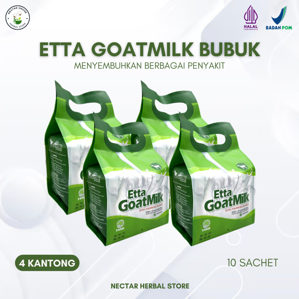 

Etta Goat Milk - Susu Kambing Ettawa Bubuk Original Berkhasiat - HNI BPOM (4 PCS)