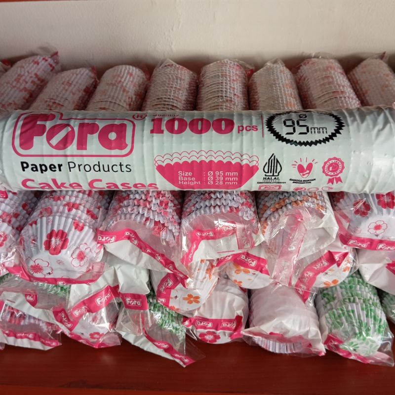 Fora Kertas Cup Alas Kue Motif Bunga 72mm & 90mm 1000 pcs Paper Cake Case Bolu Kukus Cupcake