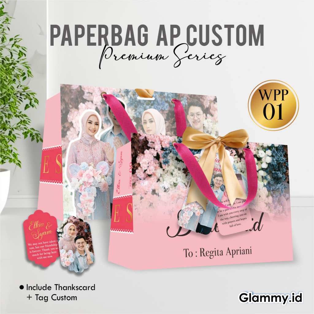 

PAPER BAG CUSTOM WEDDING – TAS BRIDESMAID / HAMPERS ELEGAN – PACKAGING KADO PERNIKAHAN – WPP