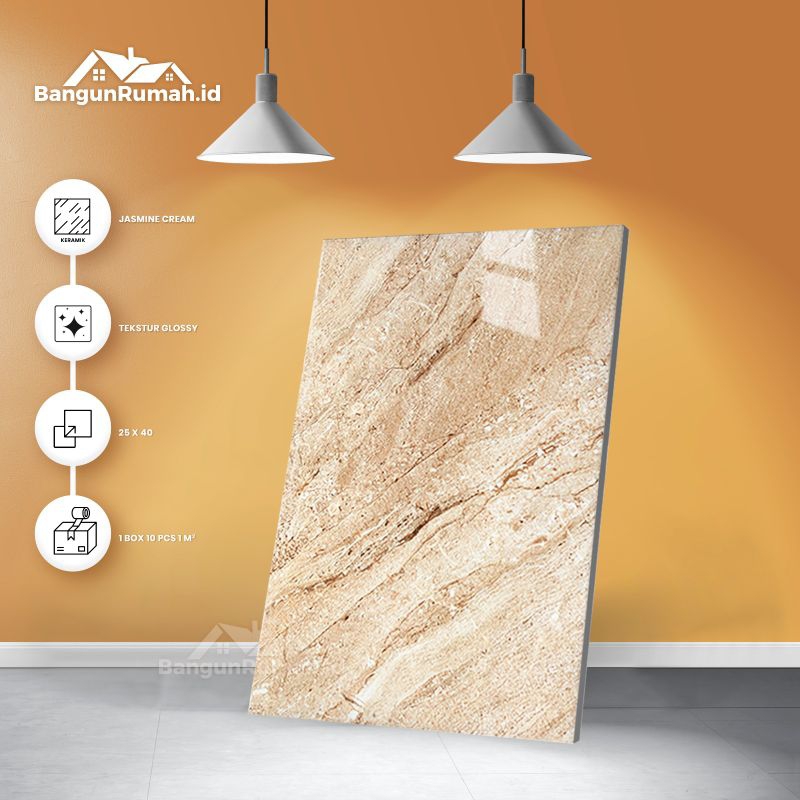 Keramik dinding Jasmine Cream 25x40