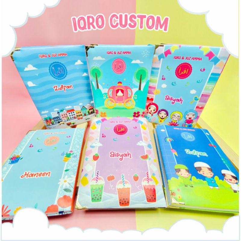 (PRE ORDER) IQRO' & JUZ AMMA CUSTOM NAMA ANAK LAKI LAKI | Free Custom Nama | Iqro Karakter