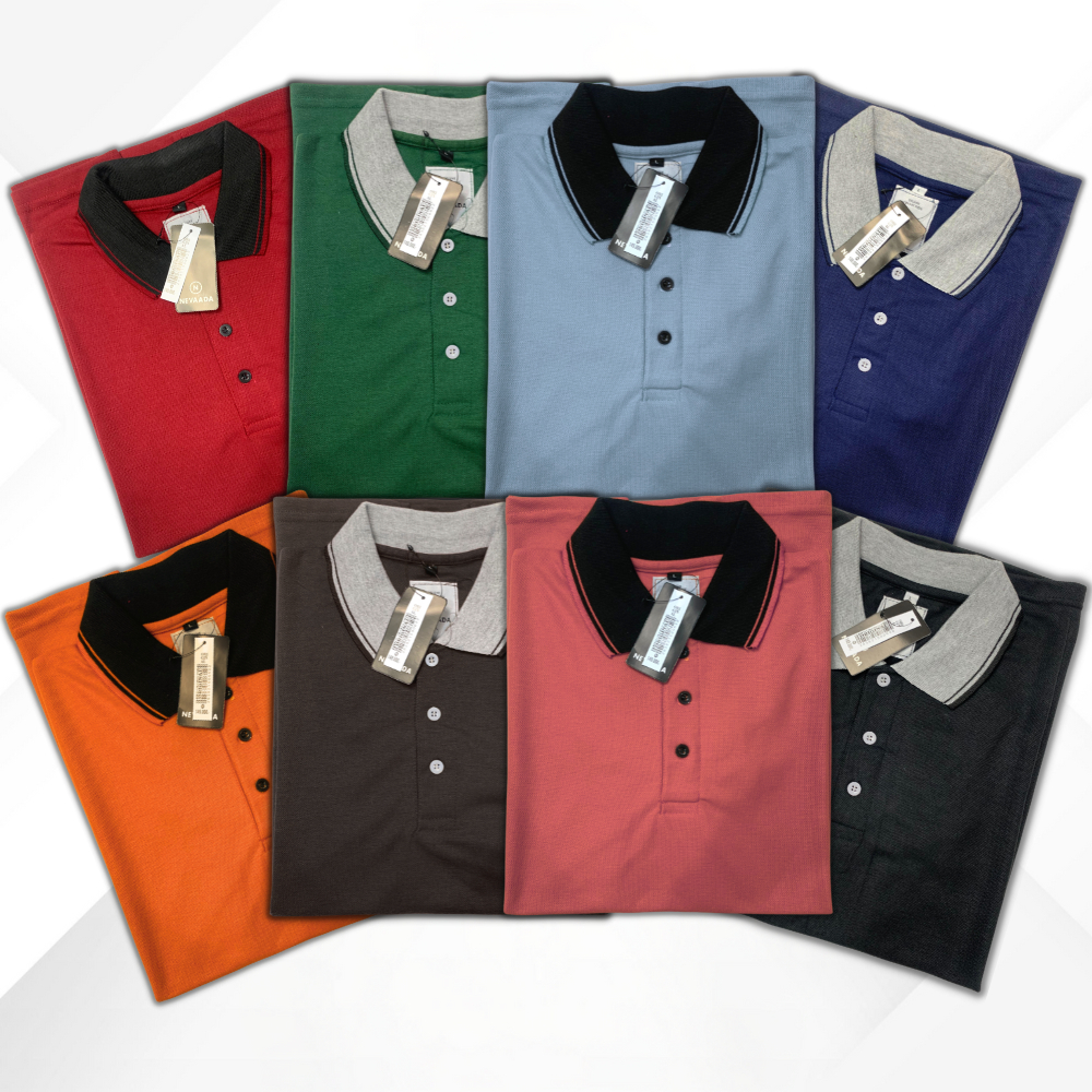 kaos kerah polos kombinasi lengan pendek pria dewasa terbaru | baju krah wangki cowok keren kekinian