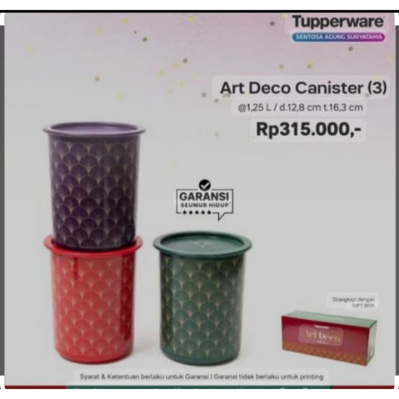 Art deco canister (3) TUPPERWARE ORIGINAL