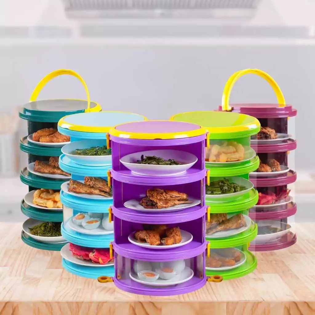 TUDUNG SAJI JEON MODERN SUSUN 4 rak lauk modern tempat penyimpan makanan modern tempat makan modern