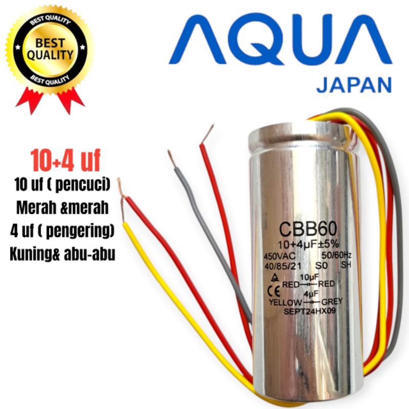 kapasitor original mesin cuci aqua 2 tabung