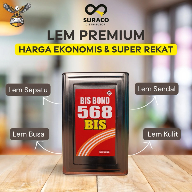 BISBOND Lem Kuning 568 BIS Lem Super Kuat Sepatu Sendal Kulit Tas Lem Serbaguna