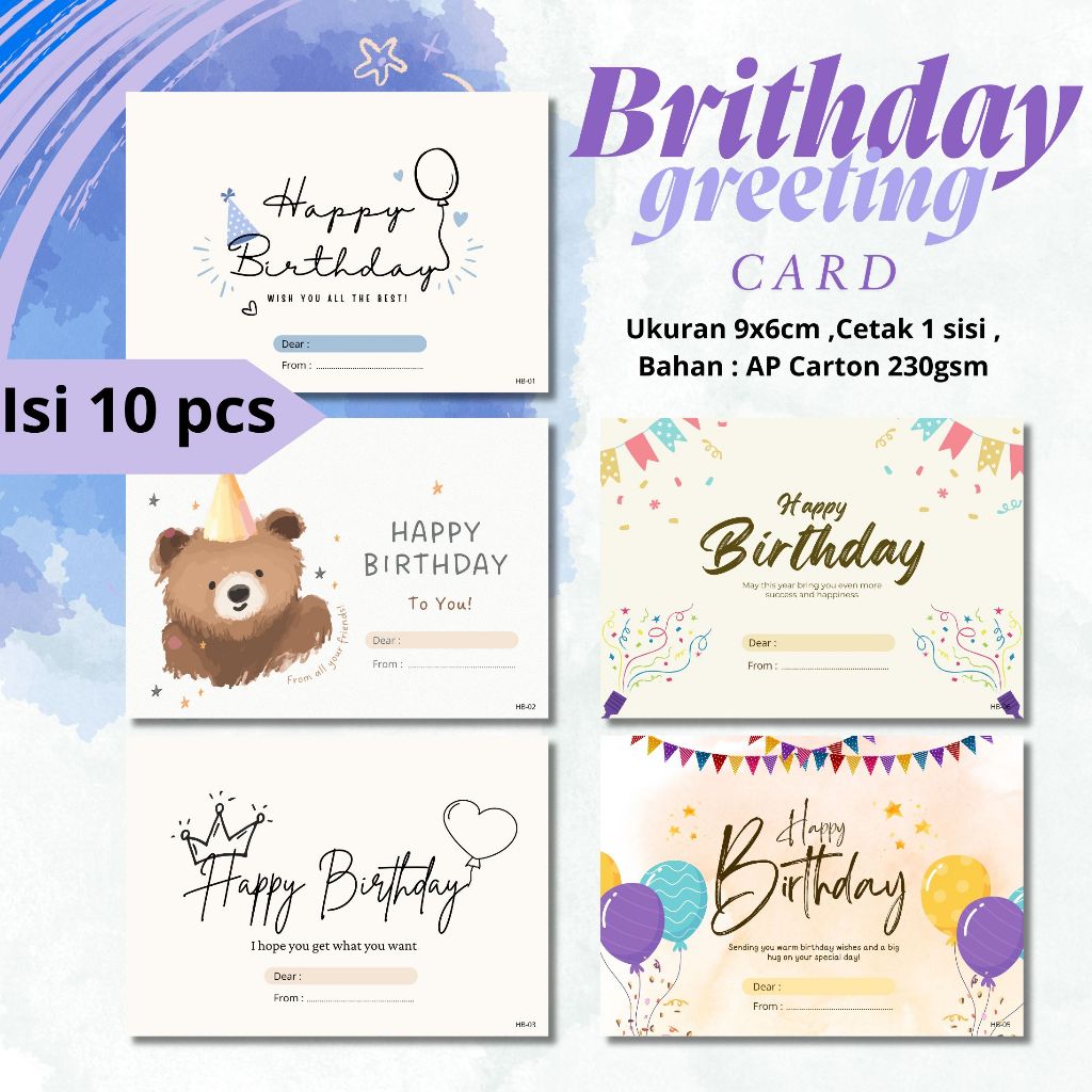 

Kartu ucapan Selamat Ulang Tahun / Brithday Greeting Card / Kartu Ucapan Surat Menyurat