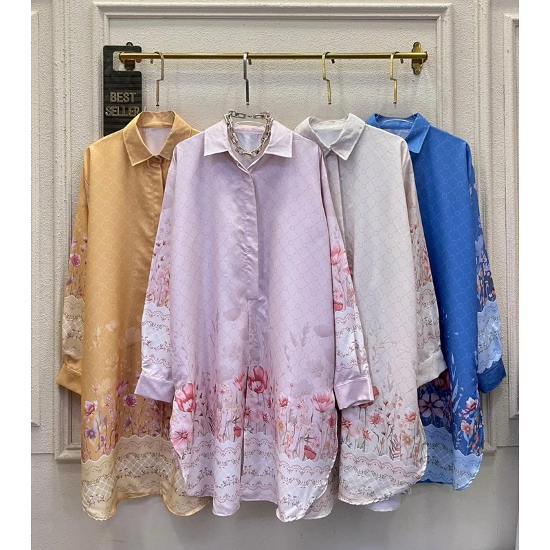 TUNIK SILK PREMIUM MEWAH MOTIF / TUNIK MURAH / TUNIK RAYON MOTIF BUNGA / RAYON PREMIUM / TUNIK TERMU