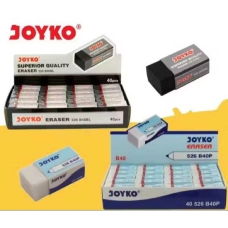 

Termurah!!! Penghapus Pensil JOYKO 526-B40BL/Eraser White & Black/Penghapus Stip Joyko Putih & Hitam kecil (40pcs)