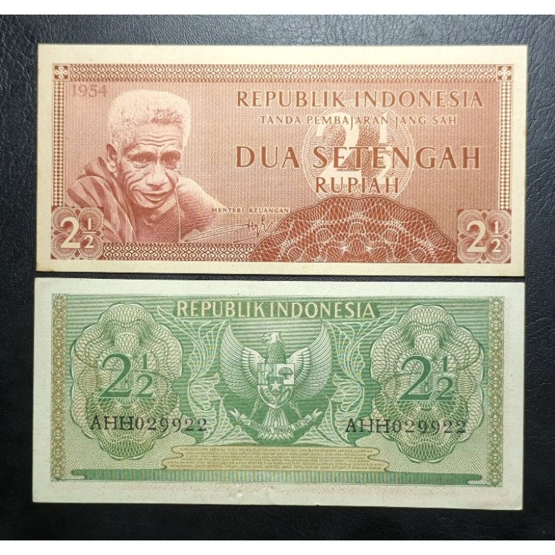 Uang Kertas Kuno 2½ Rupiah Suku Bangsa Tahun 1954