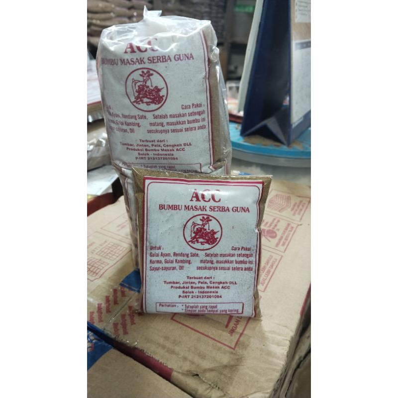 

Bumbu Acc 50gram Asli Minang Bubuk - Isi 20pcs/pack - Spices, Masakan