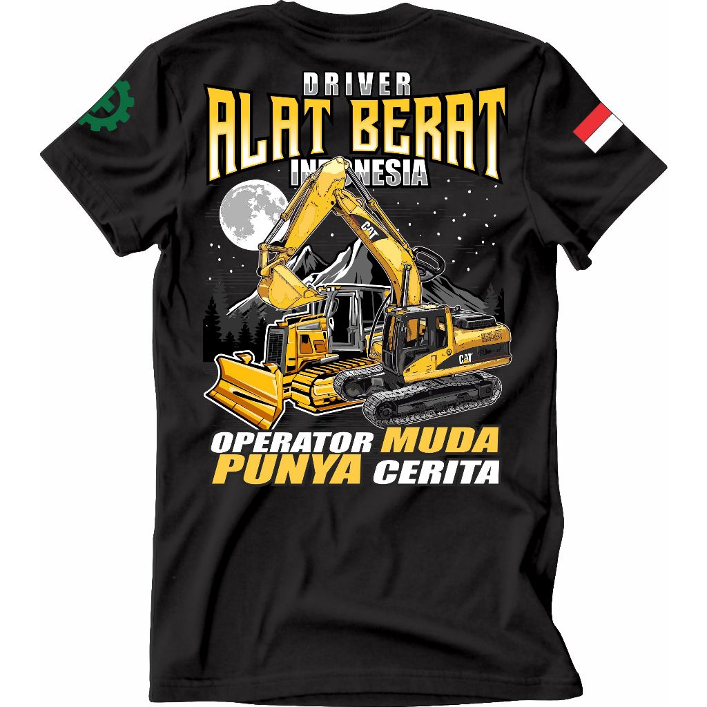 KAOS BAJU T-SHIRT EXCAVATOR DRIVER EXCAVATOR OPERATOR TERBARU FREE TOPI UNISEX PRIA WANITA NYAMAN DI