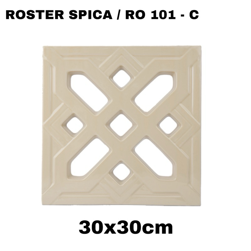 Roster / Keramik Trisensa / Keramik Lubang Angin Motif Spica 30x30 cm RO 101 C Beige