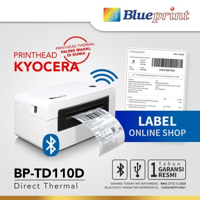 PRINTER BLUEPRINT THERMAL BARCODE (BP-TD110D)