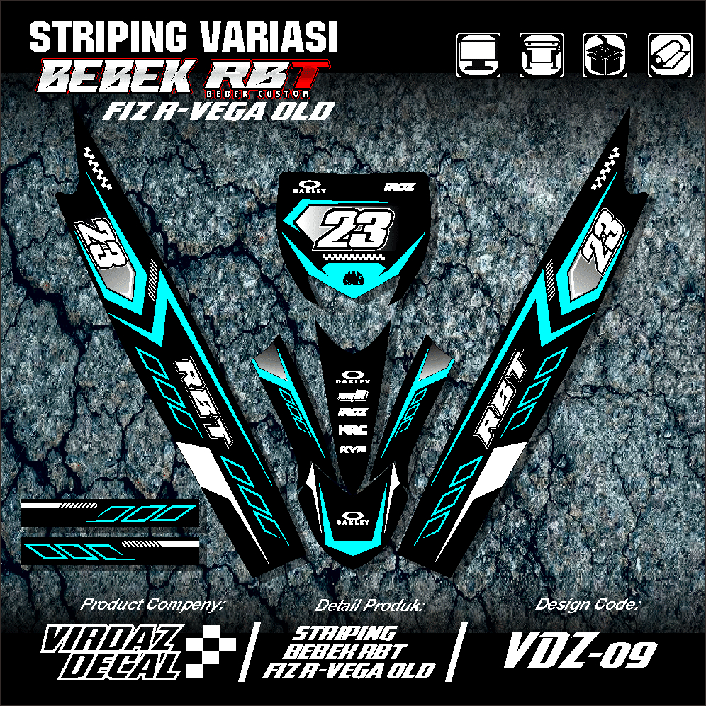 {BISA COD) Sticker Striping MOTOR FIZ R - VEGA OLD RBT BEBEK MODIF SUPERMOTO YZ CRF KLX RBT BEBEK De