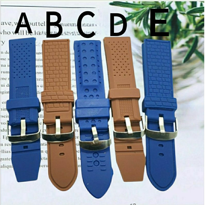 22mm Strap Ruber Silikon Cocok Seiko, Alba, Diver, Jam Sport, Skx