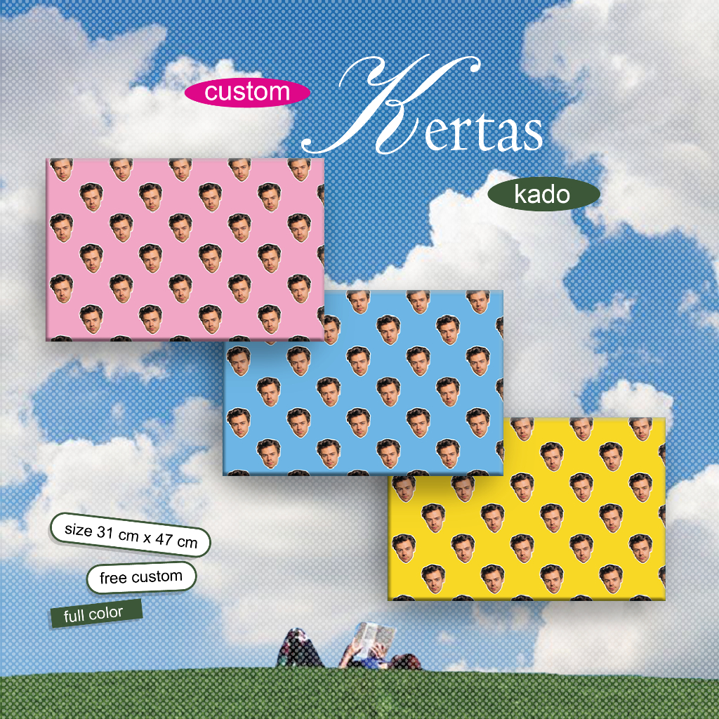 

[BEBAS CUSTOM] Custom Kertas Kado I Custom Birthday Wrap I Kertas Kado I Kertas Kado Gambar Muka