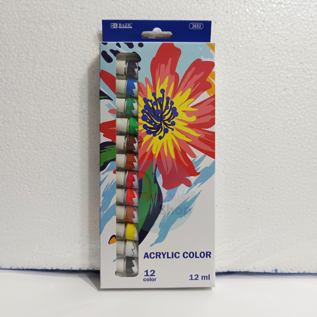 

Acrylic Colors / Cat Akrilik Colours BAZIC 12 Warna 2632 12 ml